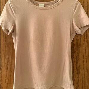 H&M Basics Crewneck Tee in Blush Pink